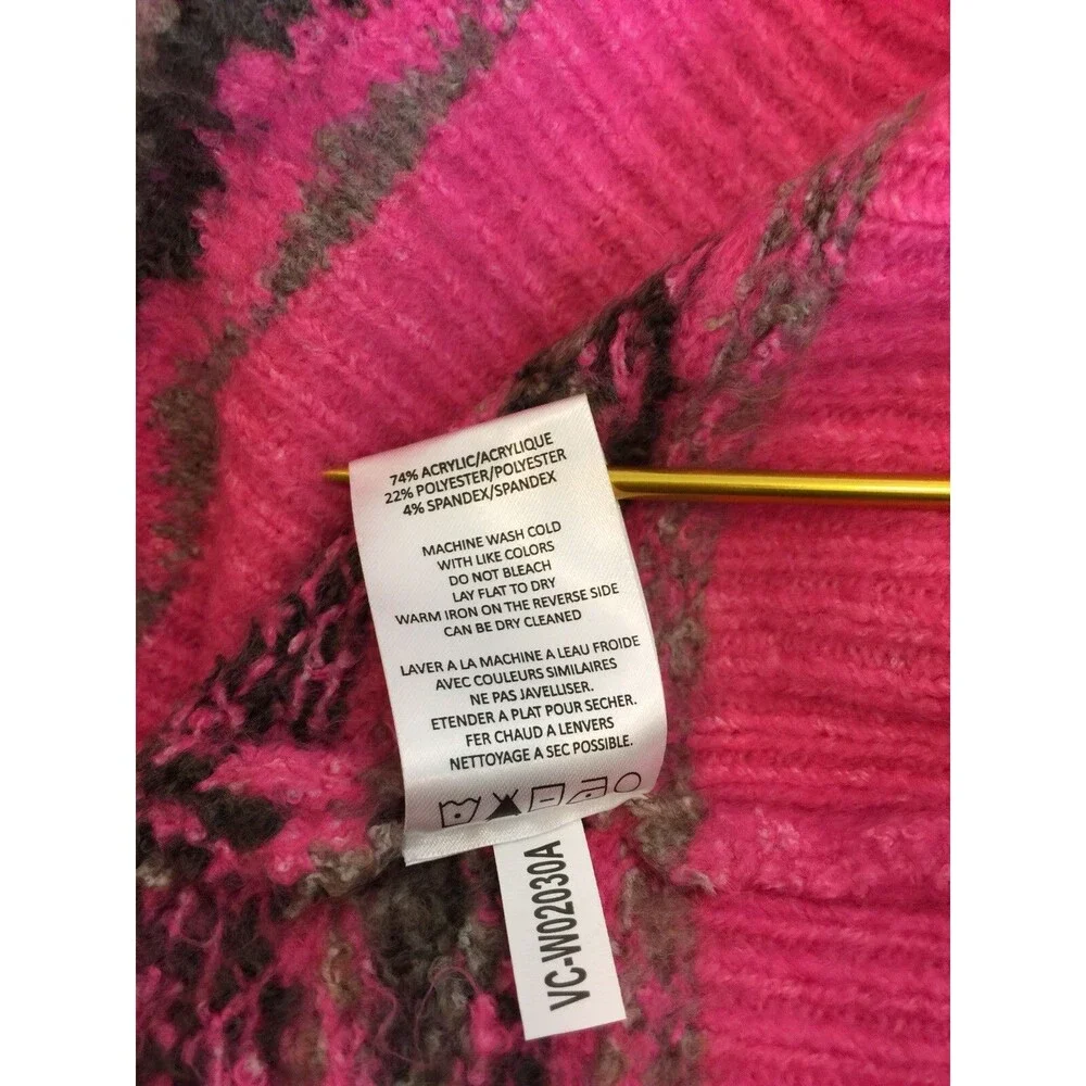 Vigoss Women’s Sweater Pink Granny Core Career Casual Travel Geometric Sz M New